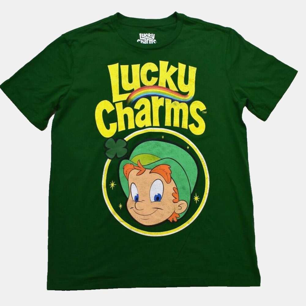 Lucky Charms Mens Lucky Leprechaun Lucky Charms Cereal Shirt New Medium